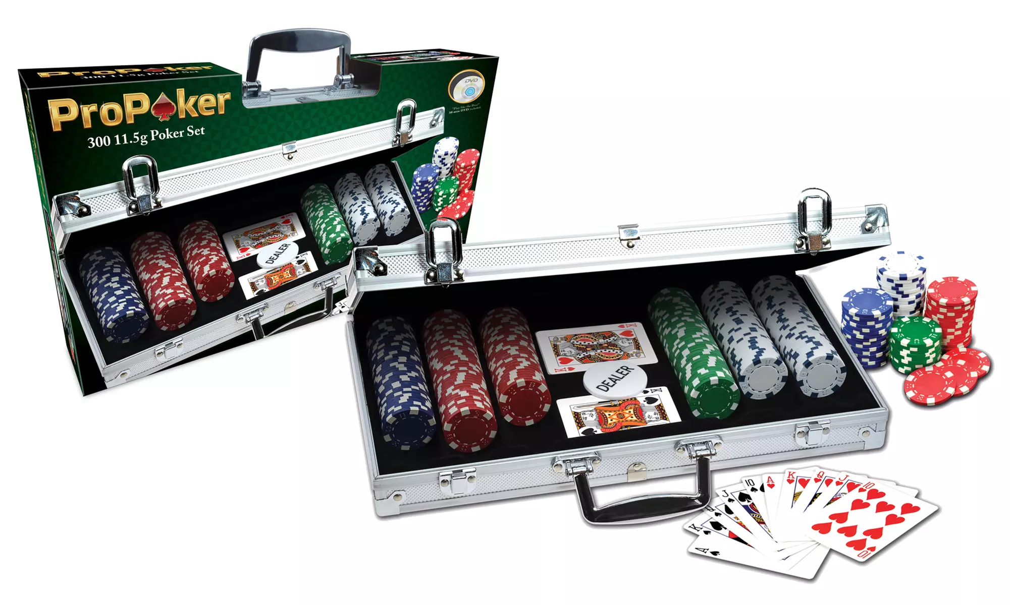 300er-Set Jetons für Pokerspiel im robusten Aluminiumkoffer - Primary Image