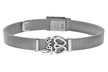 Adjustable Italian Steel Mesh Strap Love Charm Bracelet by Sevil - Second Medium