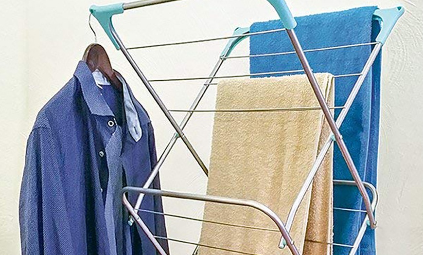 Image 2: 3-Tier Folding Clothes Airer