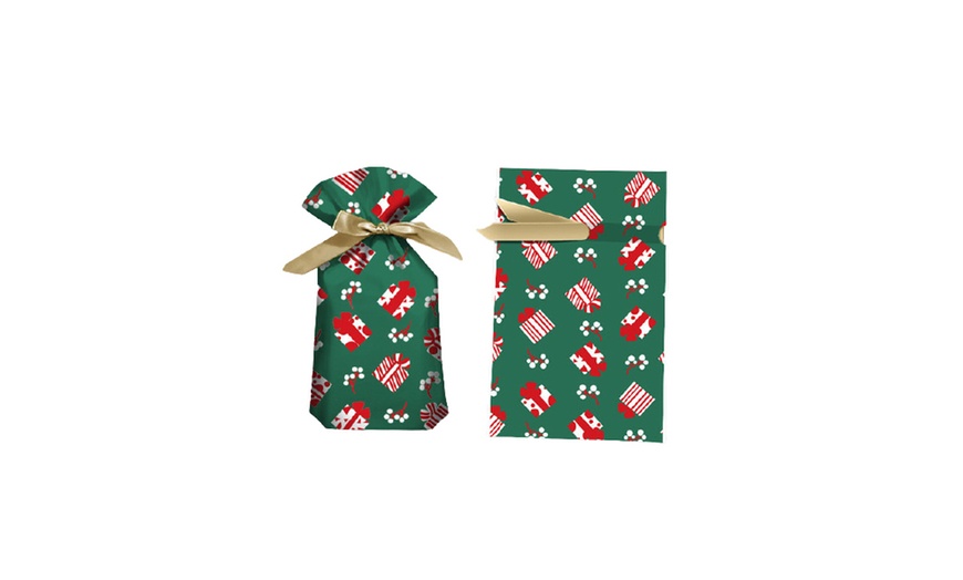 Image 4: 50-Piece Christmas Drawstring Gift Bag Set