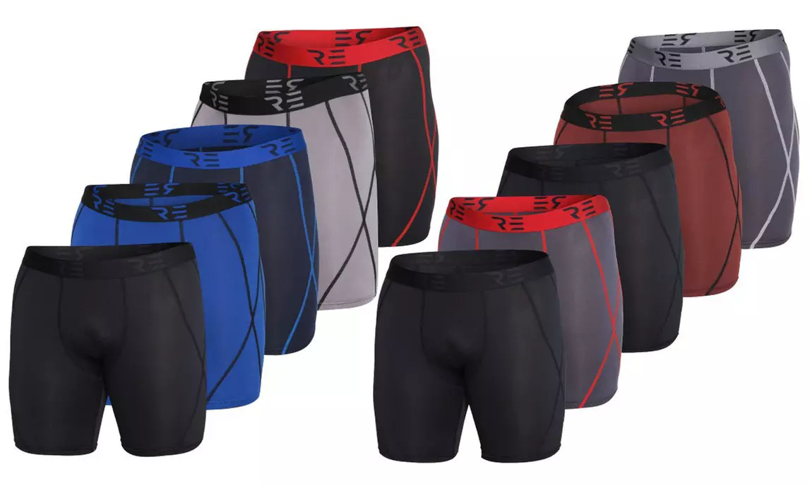 5-Pack Real Essentials Men's Compression Quick-Dry Athletic Shorts (S-2XL) - Primary Image