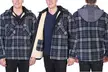 Maxxsel Men's Sherpa Lined Plaid Flannel Hooded Shirt Jacket (S-5XL) - Second Medium