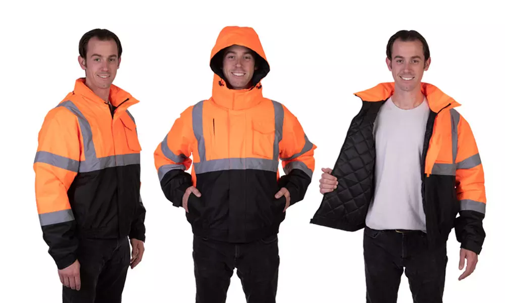 Maxxsel's Men's High Visibility Neon Hooded Jacket (XS-5XL) - Second Medium