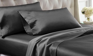 Satin Dreams Solid Satin Bed Sheet Set (4-Piece)