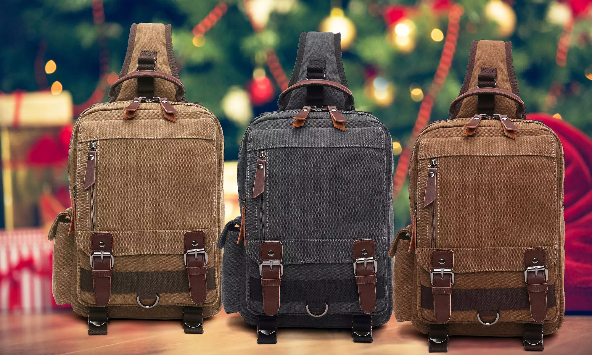 DS Collection Vintage Unisex Medium-Size Canvas Backpack - Primary Image