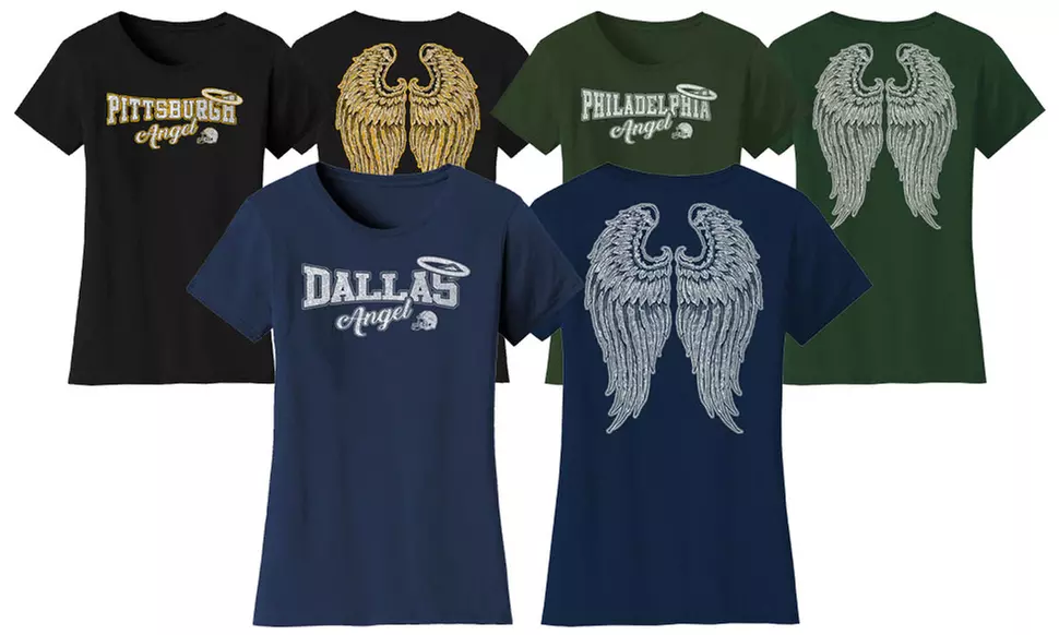 Women's Football Angel T-Shirts. Plus Sizes Available - Primary Image