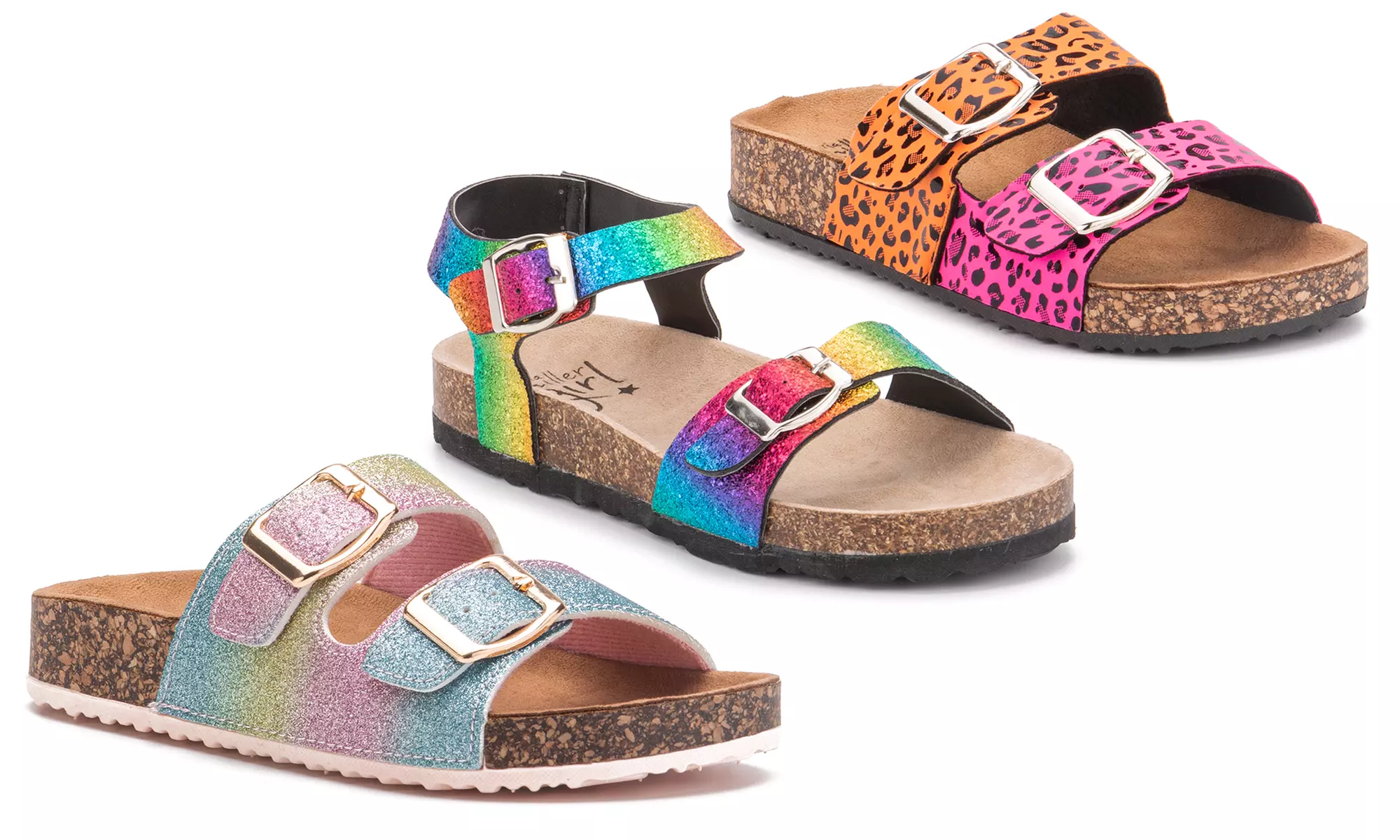 Olivia Miller Girls' Double-Band Birk Sandals - Primary Image