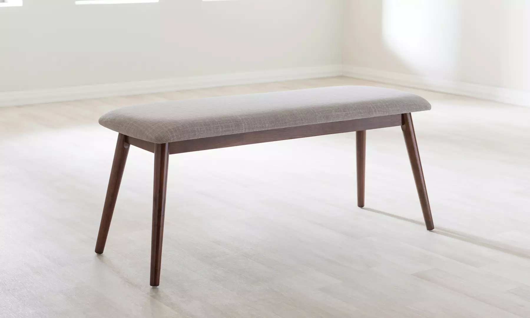 Flora Mid-Century Modern Upholstered Wooden Bench - Second Medium