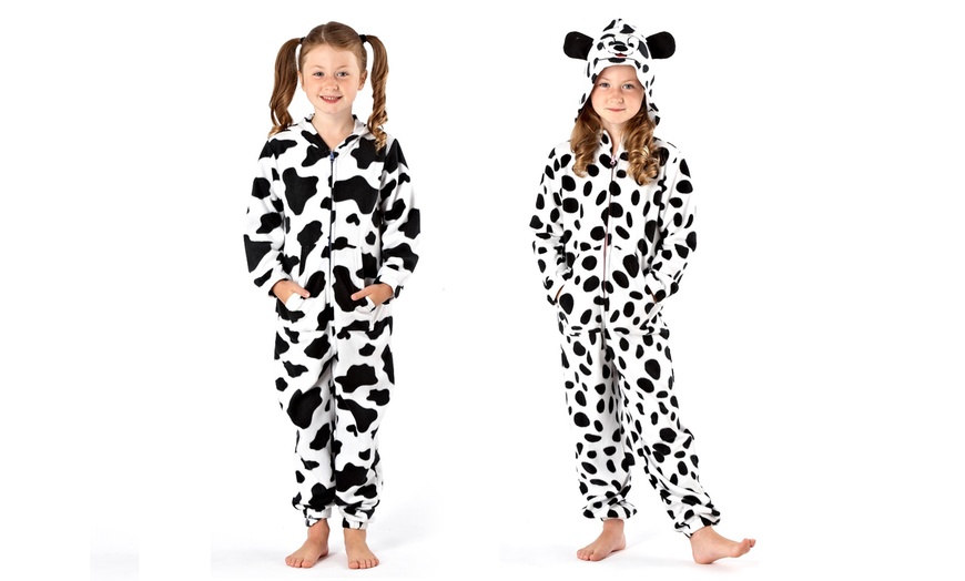 Image 1: Kids' Animal-Themed Fleece Onesie