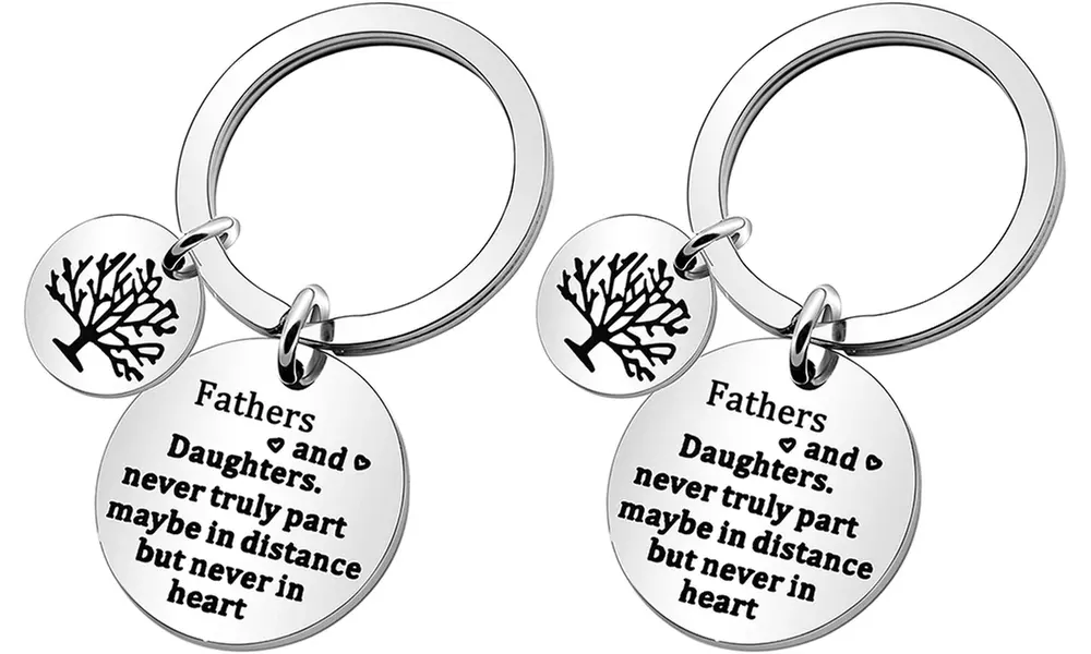 1 o 2 portachiavi con charm con frase su padri e figlie - Image 2