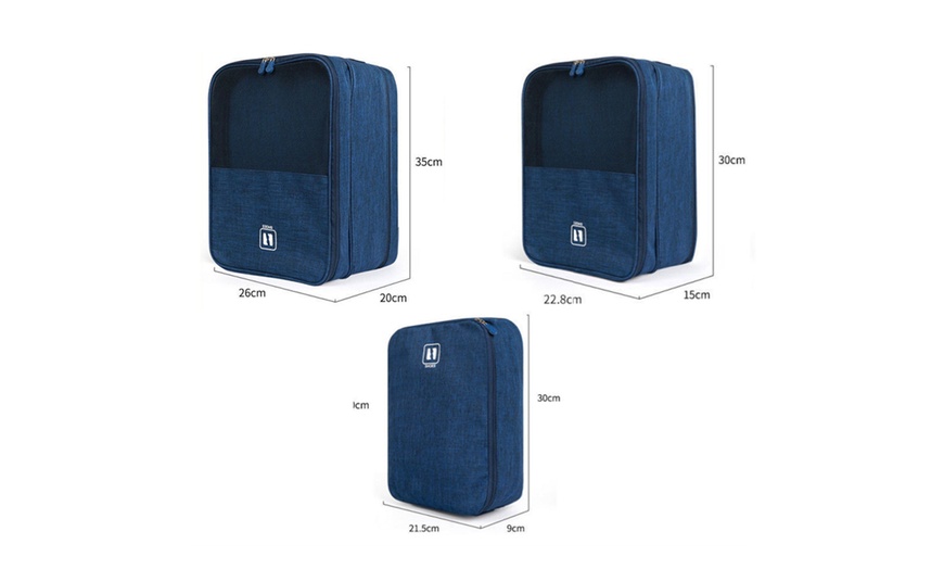 Image 12: Three-Layer Travel Shoe Storage Bag