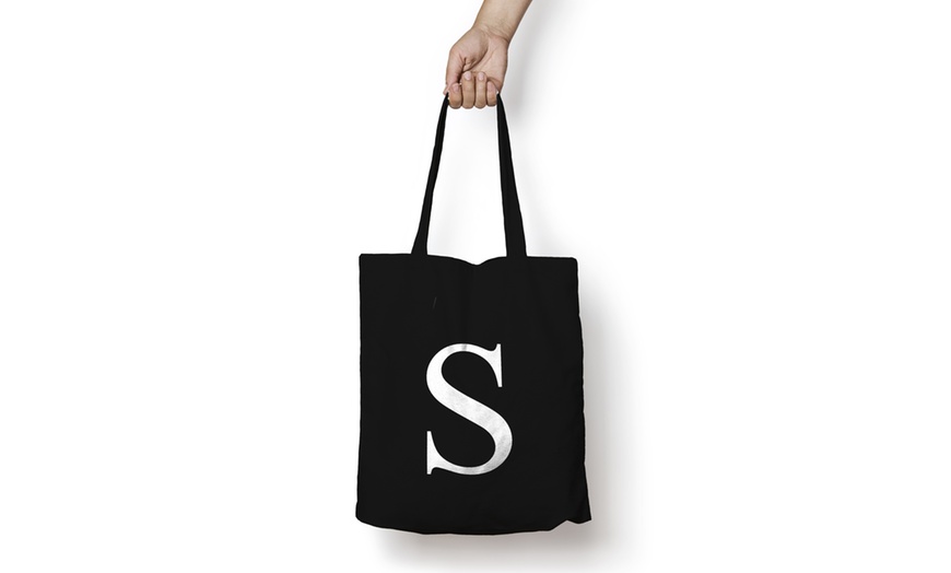 Image 20: Alphabet Letter Cotton Tote Bag