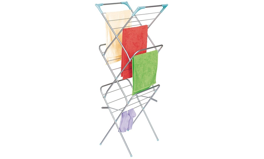 Image 1: 3-Tier Folding Clothes Airer