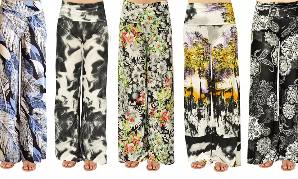 Women's Printed Palazzo Pants - Primary Image