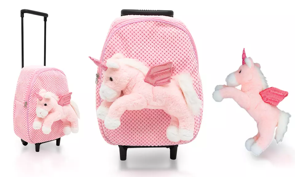 Sac à dos à roulette peluche licorne - Second Medium