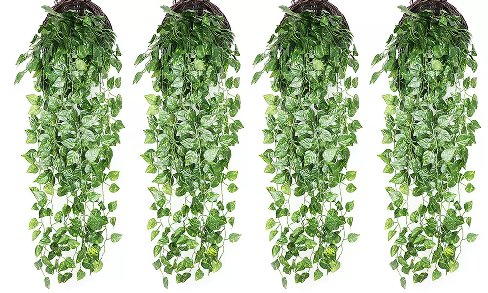 4x künstlicher Efeu mit 9 Ranken zum Aufhängen