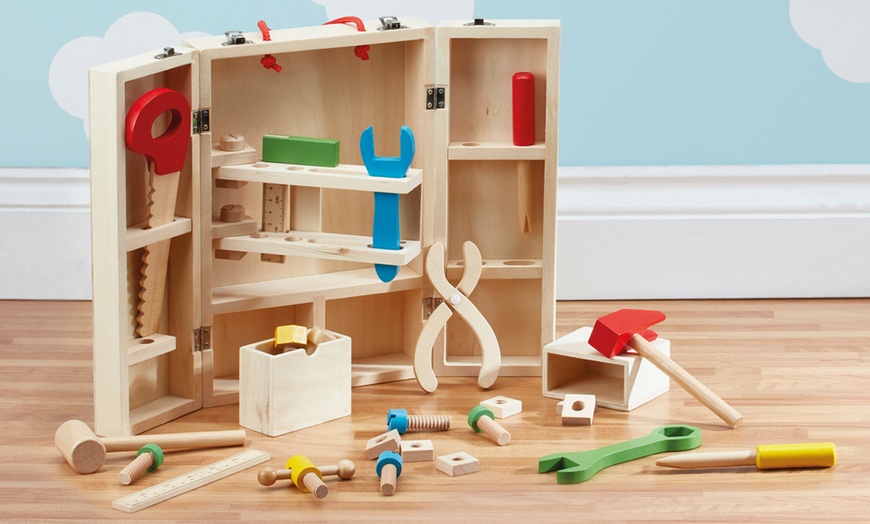 Image 1: Wooden Carpenters Play Set