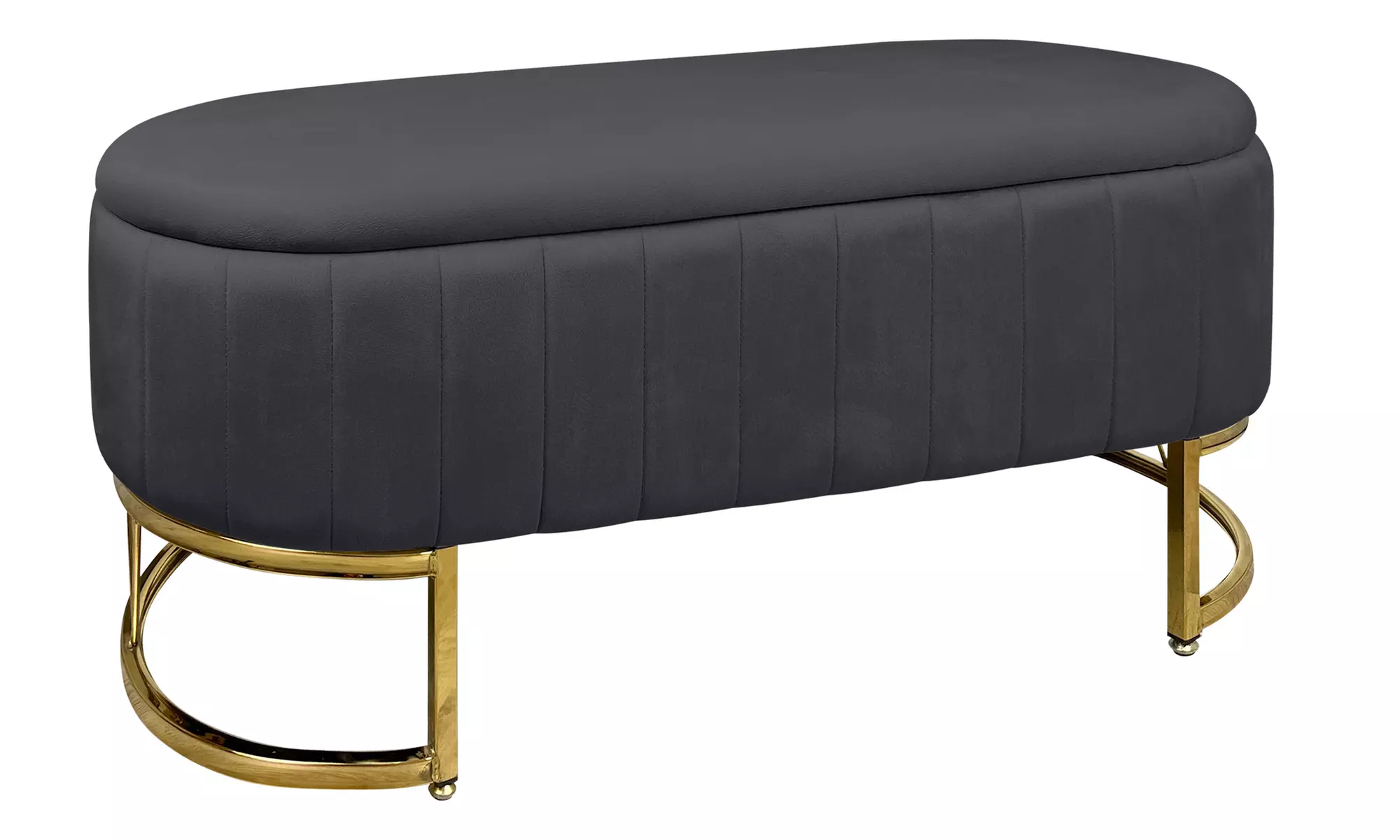 Panca contenitore con gambe cromate