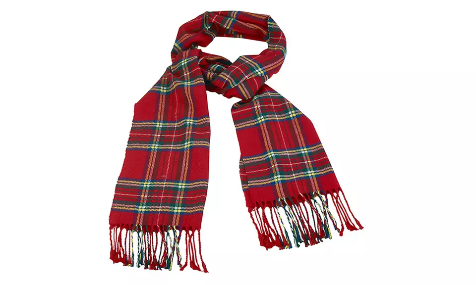 1 à 4 écharpes Elizabeth motif tartan rouge - Second Medium