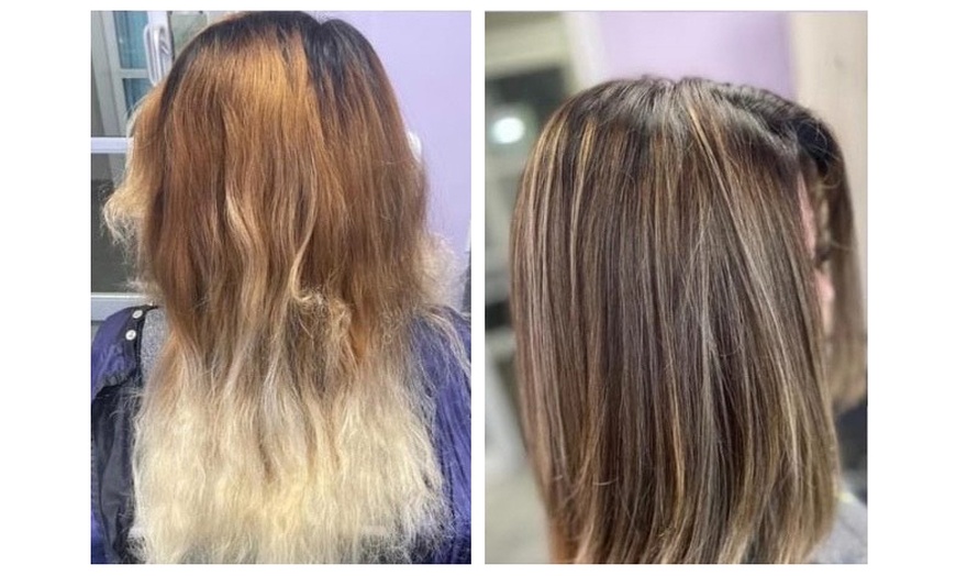 Image 3: Haircut, Coloring and Blowdry Combos with Optional Brow Wax and Tint