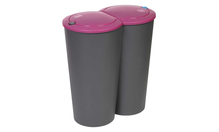 Image 6: Double Recycling Waste Bin 