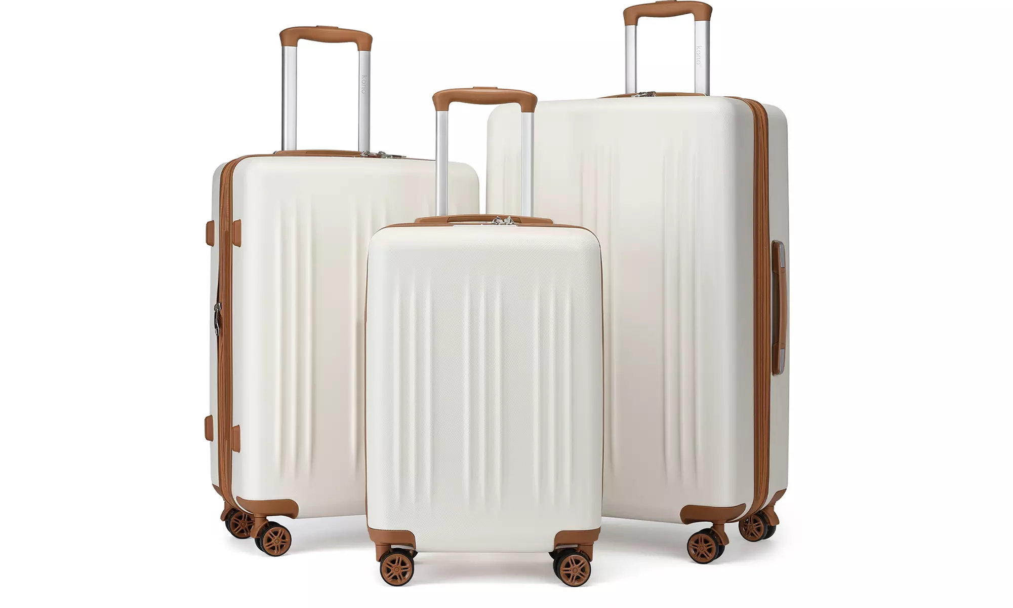 KONO One or Three Piece Four Wheels Hard Shell Suitcases