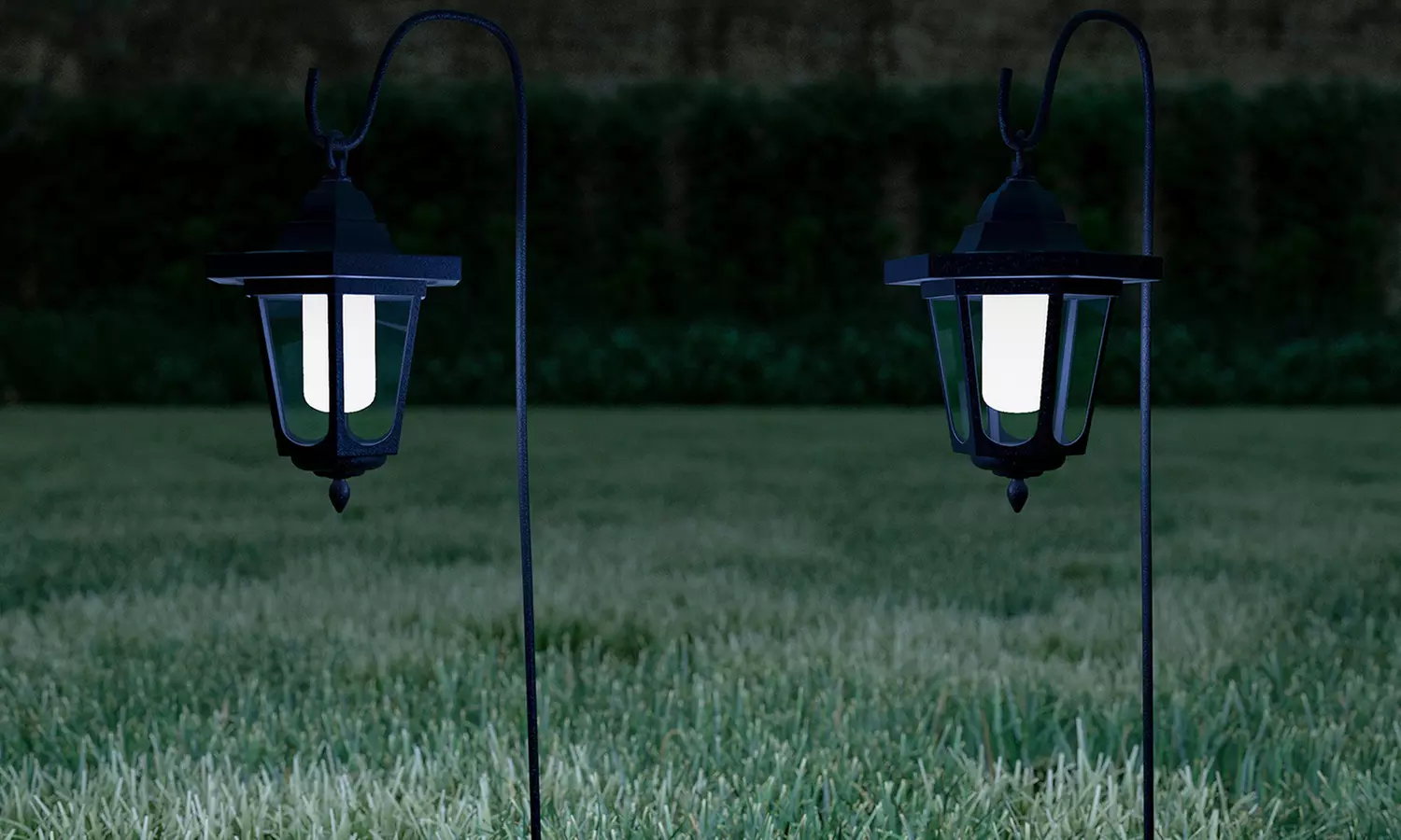 Pure Garden LED Hanging Solar Coach Lights 26" (2-Piece) - Primary Image