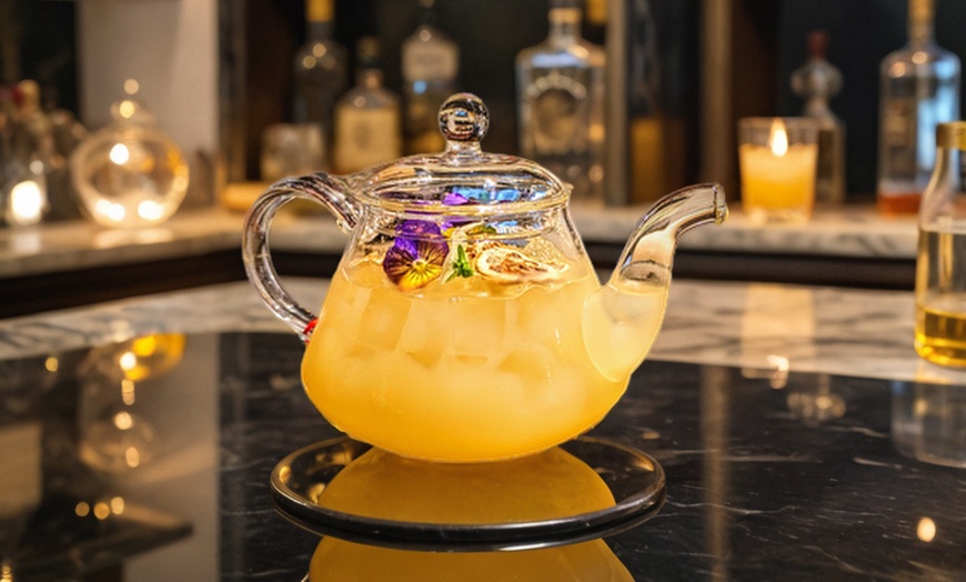 Image 2: British-inspired High Tea & Gin Cocktails Served in Glass Teapots