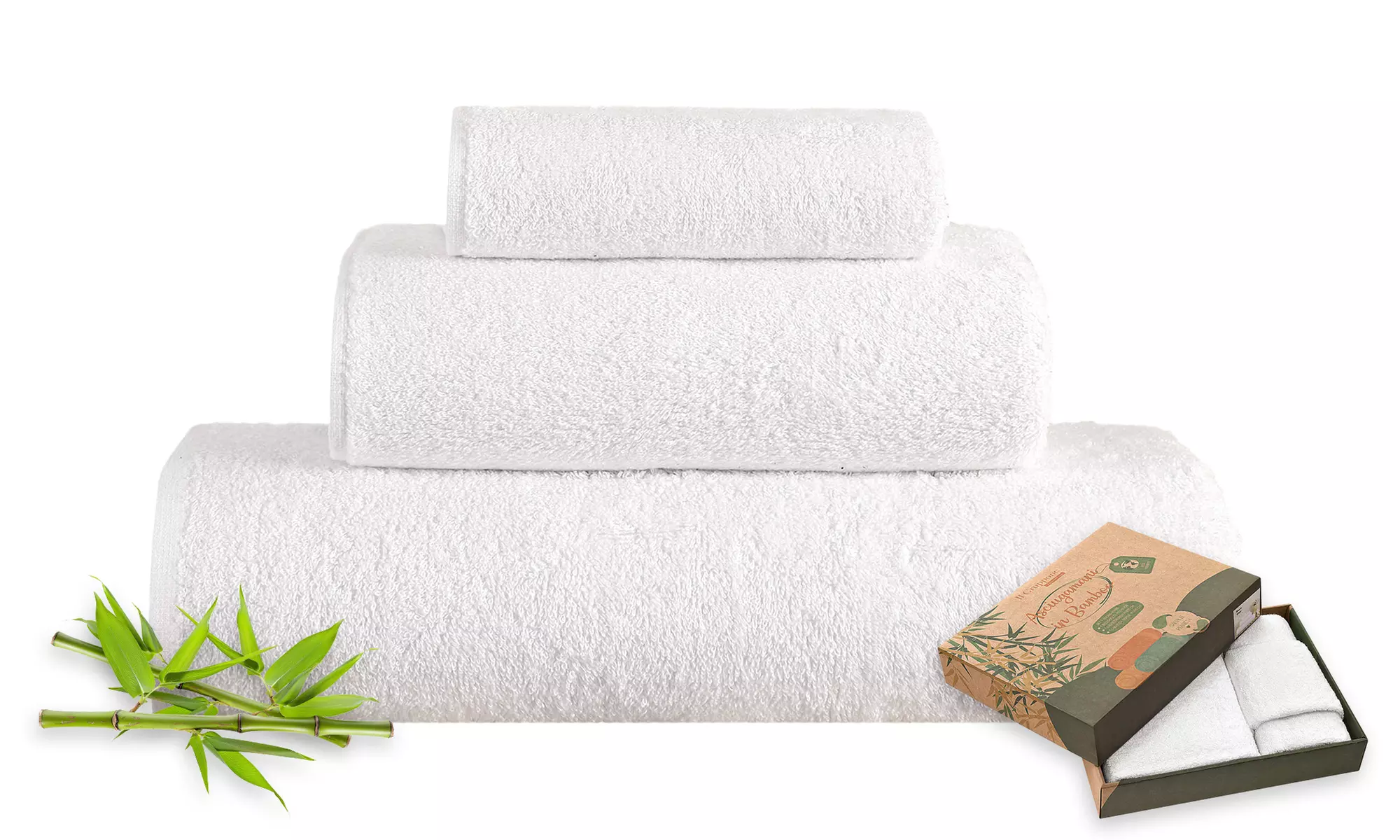 Set di 3 asciugamani in bamboo