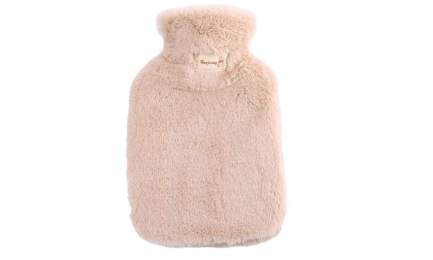 Image 9: Hot Water Bottle with Plush Cover