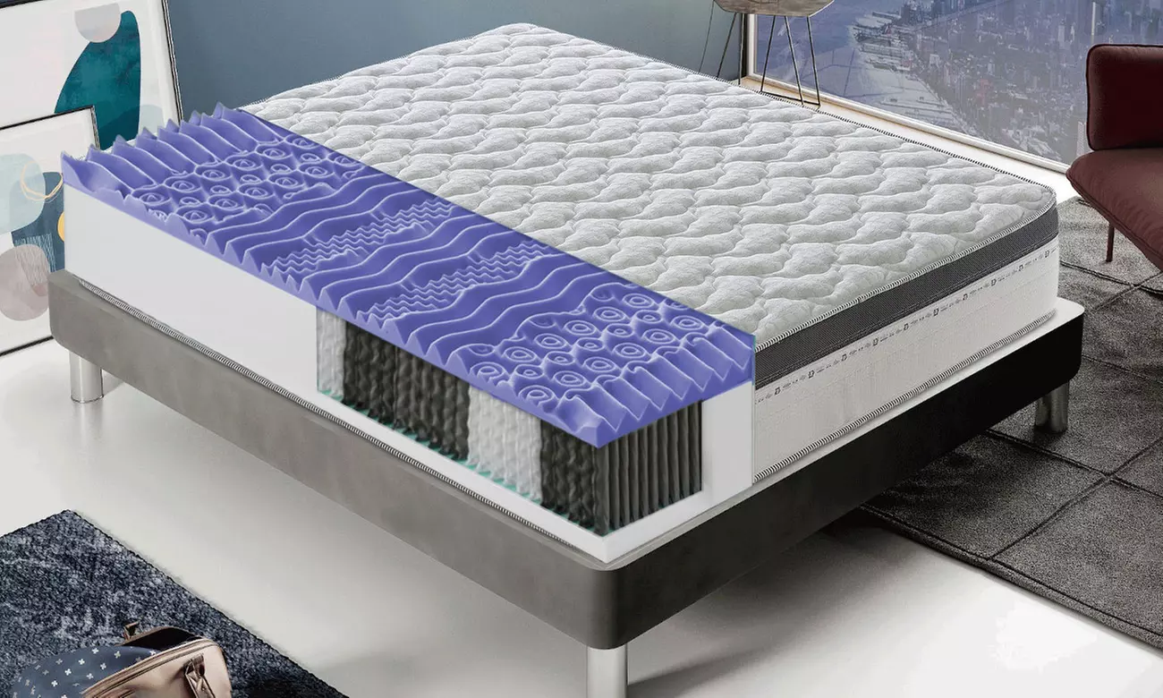 Materasso Memory e Molle Insacchettate 30 cm, 13 Zone Ergonomiche, Antiacaro, Made in Italy