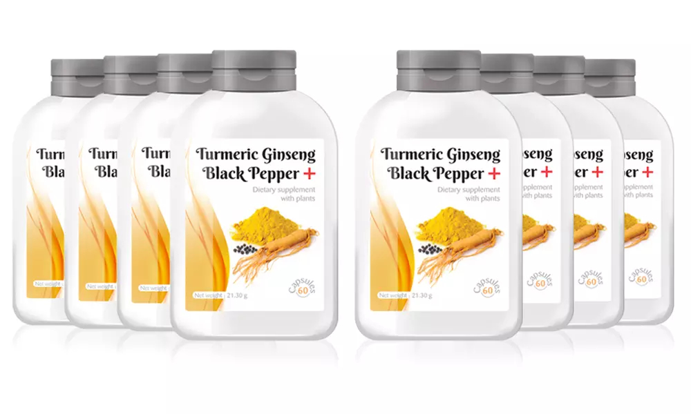30, 60, 120, 240, 480 oder 720 Kapseln mit Kurkuma, Ginseng und Schwarzer Pfeffer - Second Medium