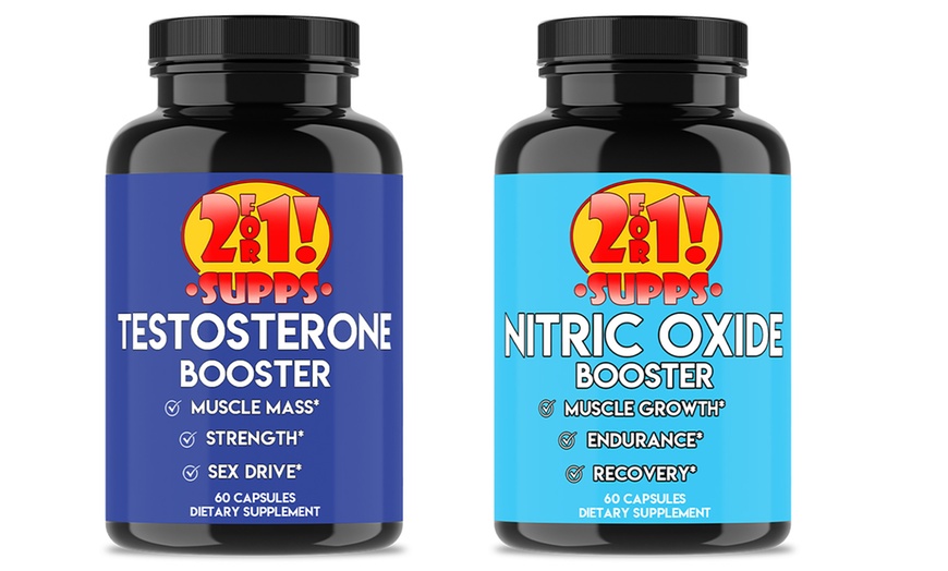 2for1 Supps Men's Testosterone and Nitric Oxide Booster Bundle | Groupon