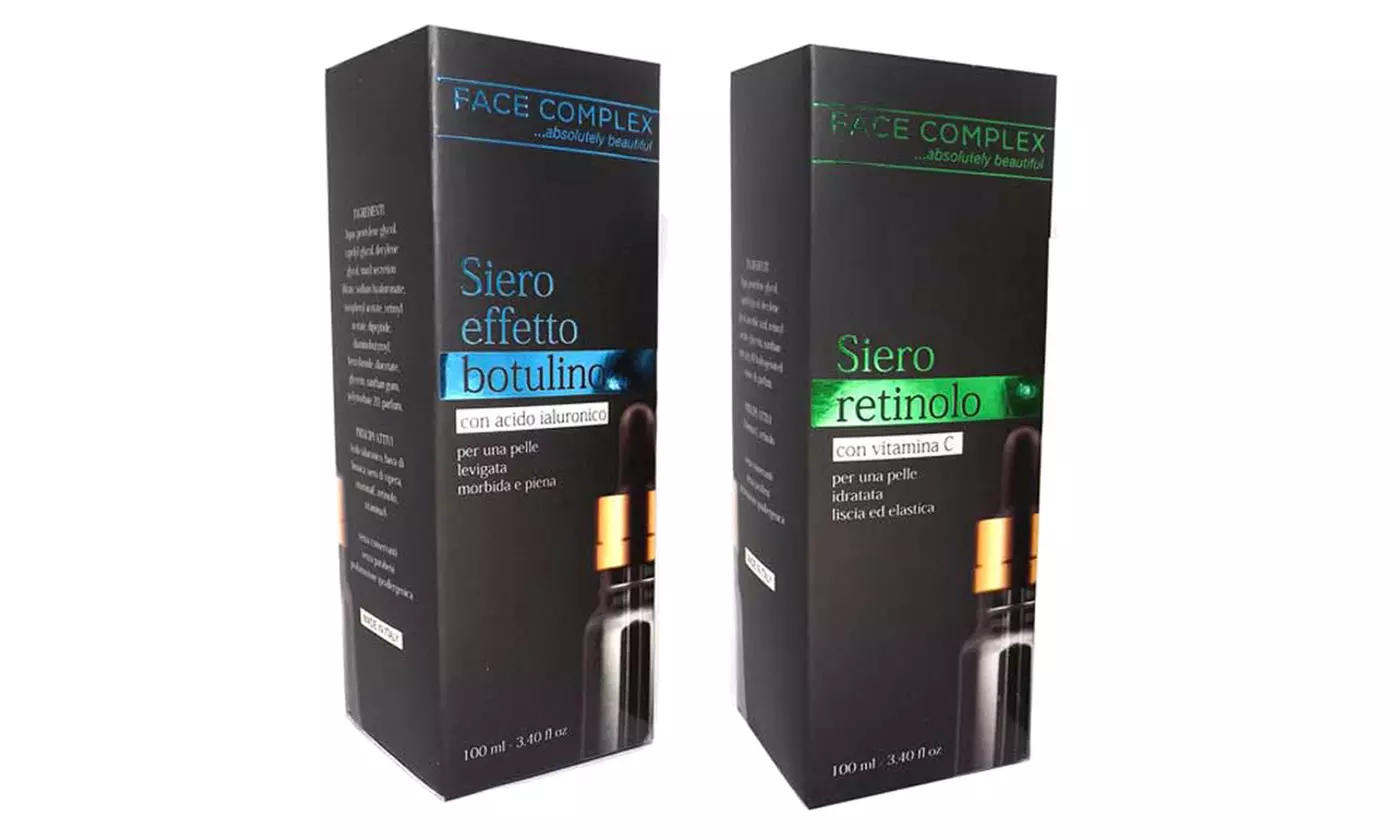 Sieri viso effetto botulino, vitamina C e retinolo di Face Complex