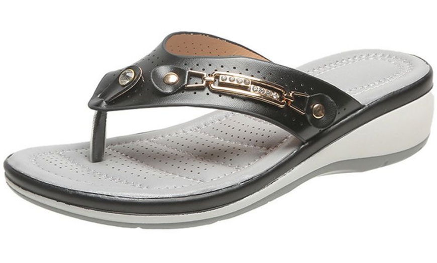 Image 6: Jewelled Soft Arch Orthopaedic Women Sandals