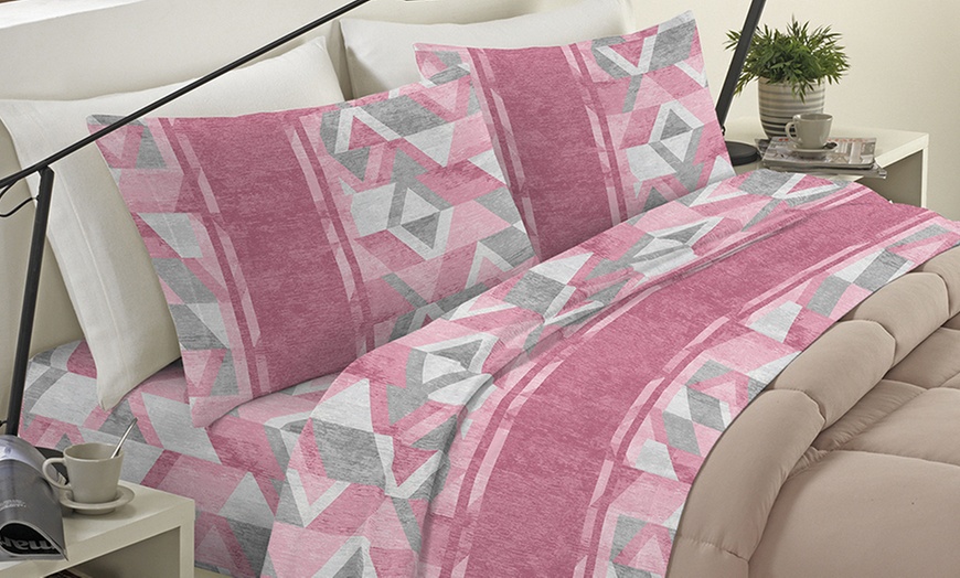 Image 4: Completo lenzuola 100% flanella di cotone Made in Italy