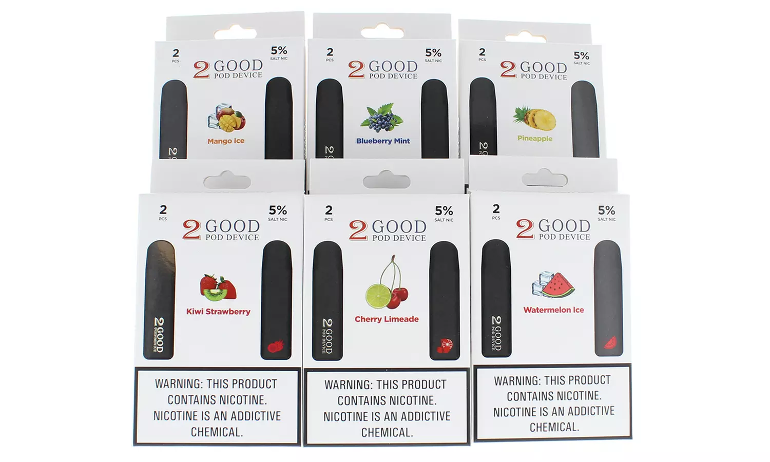 Disposable 5% Nicotine Vape Pen 2-Pack Flavors from 2 Good - Primary Image