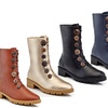 Image 1: Charming Lady Rina Women's Mid-Calf Vintage Combat Riding Booties