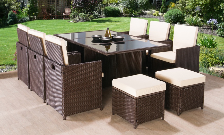 Image 1: Poly-Rattan Garden Furniture Set