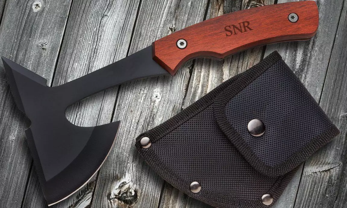 Personalized Camping Axe with Sheath from Qualtry (Up to 61% Off). Four Options Available.  - Second Medium