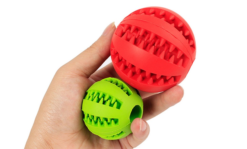 Image 3: Dog Treat Dispenser Toy Ball