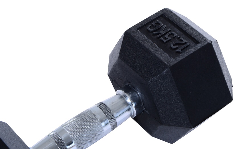 Image 43: Rubber Hexagonal Dumbbells