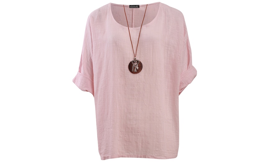 Image 8: Love My Fashions Women's Plain Necklace Tunic Top