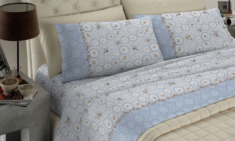 Completo lenzuola in cotone stampato, disponibile in 5 misure