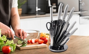 Eight pieces Kitchen Knife Set with Rotating Block