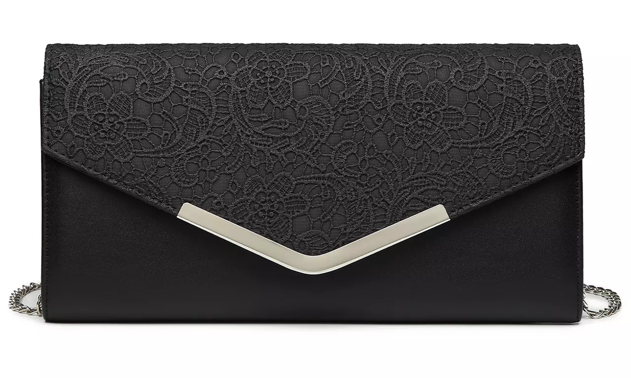 Lace-Detail Evening Clutch