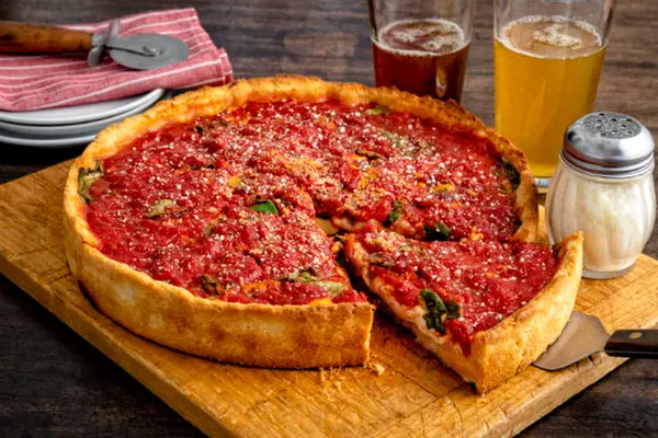 Deep Dish Pizza and Craft Beers or House Wine at Pizzeria Due
