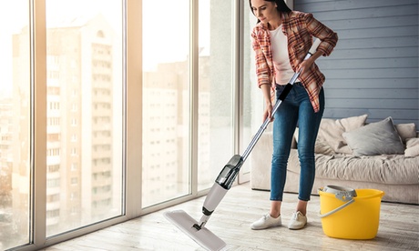 Scopa piatta con spruzzatore d'acqua Silvano