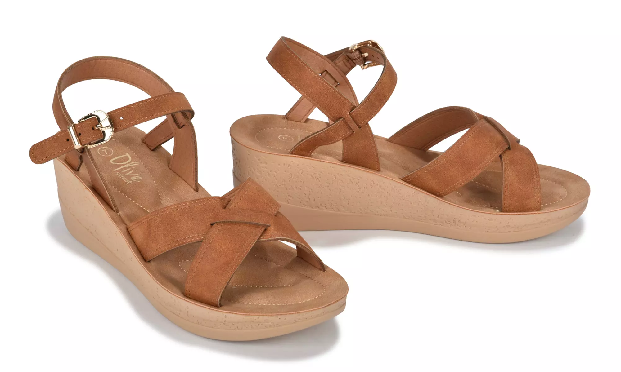 Olive Street Comfort Wedge Sandals  | Groupon Exclusive - Second Medium