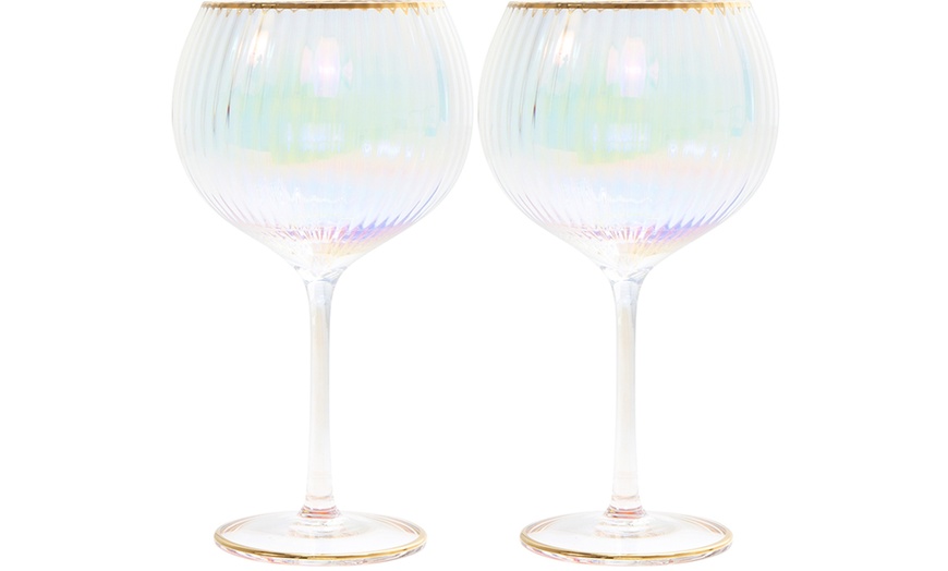 Lustre Ribbed Gin Glasses Groupon